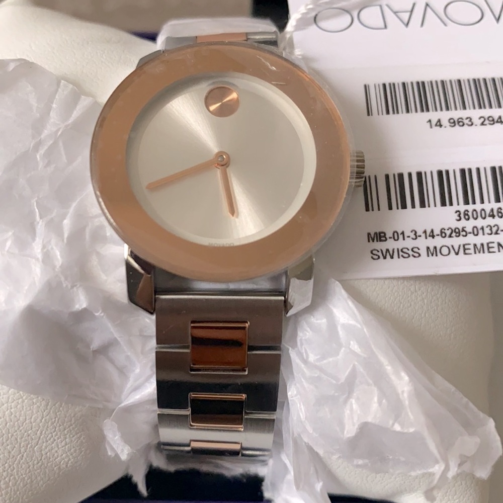 Movado Bold Women’s Watch silver and rose gold